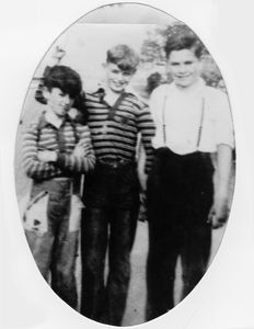 John Joseph Moakley with brothers Robert Moakley (left) and Thomas Moakley (center), 1930s