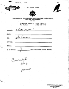 Memorandum to James P. McGovern from William Woodward regarding questions to be asked during John Joseph Moakley's meeting with El Salvador President Cristiani. Includes handwritten notes, 27 June 1991