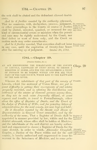 1784 Chap. 0029 An Act Empowering The Inhabitants Of The County Of Lincoln, Eastward Of Union River, To Choose A Register Of Deeds, And For The Establishing A Court Of Probate To Be Holden Within And For All That Part Of The Said County, Which Lies To The Eastward Of The Said River.