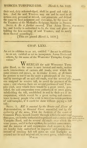 1808 Chap. 0071. An Act In Addition To An Act, Entitled "An Act In Addition To An Act, Entitled An Act To Incorporate Aaron Davis And Others, By The Name Of The Worcester Turnpike Corporation."