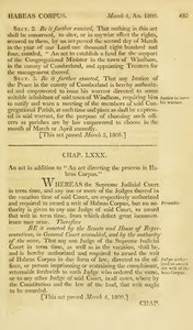 1808 Chap. 0080. An Act In Addition To "An Act Directing The Process In Habeas Corpus."