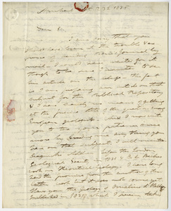 Edward Hitchcock letter to Benjamin Silliman, 1835 October 23