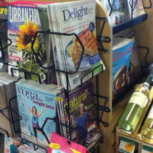Magazine rack at River Valley Market