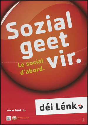 Sozial geet vir : Le social d'abord