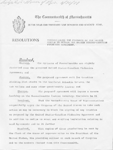 Memorializing the Congress of the United States to oppose the United States-Canadian Fisheries Agreement