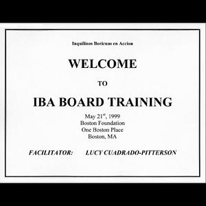 Welcome to IBA Board training.
