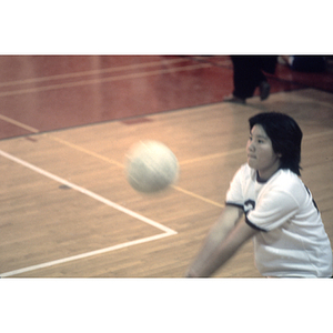 Volleyball player passing the ball