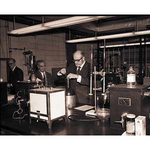 Karl Weiss and Saverio Zuffanti at the Frissora Chemistry Laboratories dedication