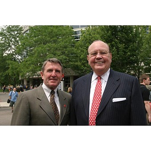 Richard Egan and General Richard Neal at the Veterans Memorial groundbreaking ceremony