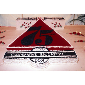 Cake for the 75th Cooperative Education celebration in Krentzman Quadrangle