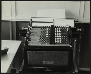 Check writing machine, location unknown, 1943