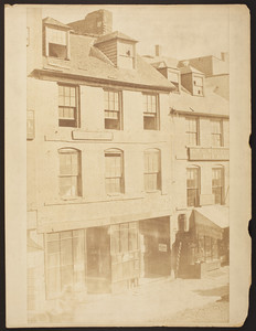 Exterior view of bookbinding stores on Washington Street