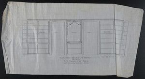 Inch Scale Elevation of Library, House of C.S. Hamlin Esq., Boston, undated