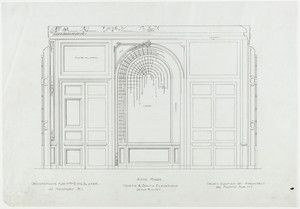 Anteroom elevation, north and south, 3/4 inch scale, residence of E. H. G. Slater, "Hopedene", Newport, R.I., (1898) 1902-3.