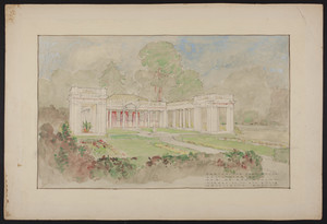 Sketch for playhouse and colonnades for Mr. Edwin Ginn, undated