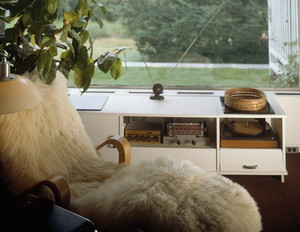 Stereo in living room, Gropius House, Lincoln, Mass.