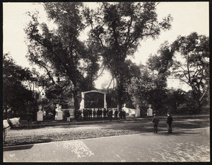 View of the north facade of the Shaw Memorial, Boston Common, Boston, Mass., 1897