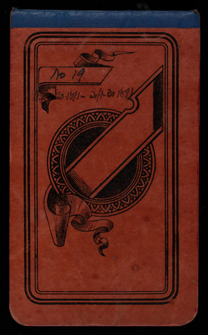 Thomas Lincoln Casey Notebook, May 1891-September 1891, 01, Front cover