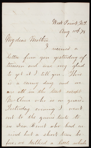 Thomas Lincoln Casey, Jr. to Emma Weir Casey, August 11, 1875