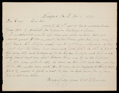 Charles T. Crombe to Thomas Lincoln Casey, November 11, 1889 (2)