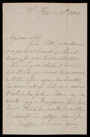 Alice W. Babcock to Thomas Lincoln Casey, January 30, 1884