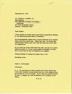 Letter from Mark H. McCormack to Walter R. Hoefflin