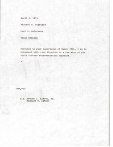 Memorandum from Mark H. McCormack to Michael W. Halstead