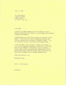 Letter from Mark H. McCormack to Brad Briggs