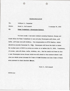 Memorandum from Mark H. McCormack to William H. Carpenter