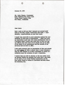 Letter from Mark H. McCormack to Larry Hinson