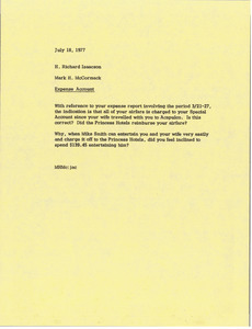 Memorandum from Mark H. McCormack to H. Richard Isaacson