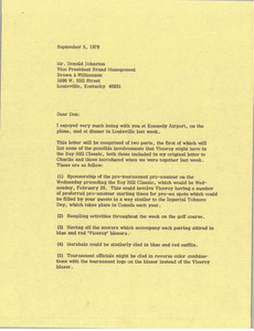 Letter from Mark H. McCormack to Donald Johnston