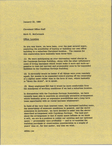 Memorandum from Mark H. McCormack to Cleveland office staff