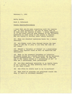 Memorandum from Mark H. McCormack to Buffy Gordon