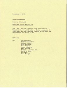 Memorandum from Mark H. McCormack to Brian Roggenburk