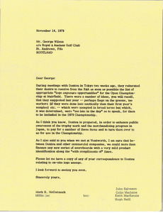 Letter from Mark H. McCormack to George Wilson