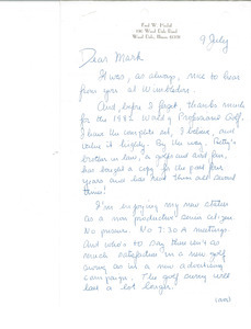 Letter from Fred W. Heckel to Mark H. McCormack