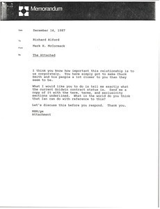 Memorandum from Mark H. McCormack to Richard Alford