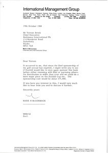 Letter from Mark H. McCormack to Vernon Brink