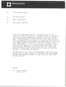 Memorandum from Mark H. McCormack to Barbara Brookes