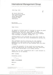 Letter from Mark H. McCormack to Colin Phillips