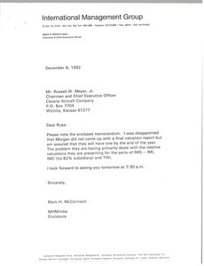 Letter from Mark H. McCormack to Russell W. Meyer