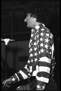 Abbie Hoffman in his American flag shirt, yo yo in hand