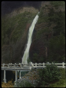 Horse Trail Falls, Oregon (high falls, white stone bridge at base)