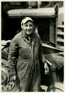 Walter Allen and railroad vehicle.