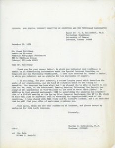 Letter from Charles E. Hallenbeck to James Smittkamp