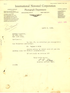 Letter from P. C. Stone to W. E. B. Du Bois