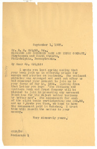 Letter from W. E. B. Du Bois to Citizens and Southern Bank and Trust Company