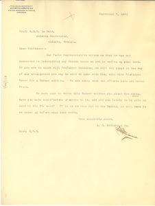 Letter from A.C. McClurg to W. E. B. Du Bois