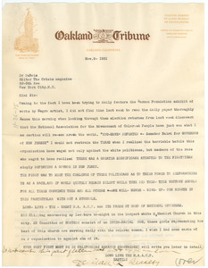 Letter from Delilah L. Beasley to W. E. B. Du Bois